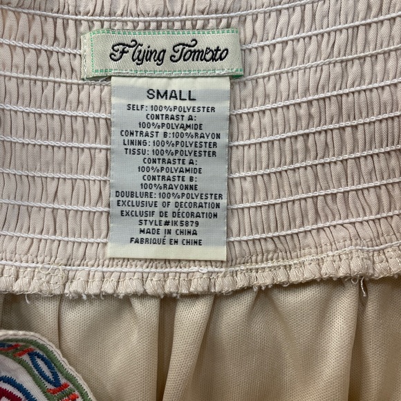 Flying Tomato Small Skirt Lace Boho Peasant Elastic Waist Flowy Panel Sharkbite - Picture 9 of 10